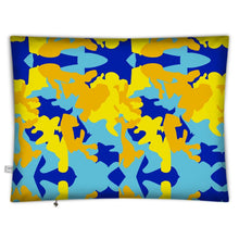 将图片加载到图库查看器,Yellow Blue Neon Camouflage Floor Cushion Covers by The Photo Access