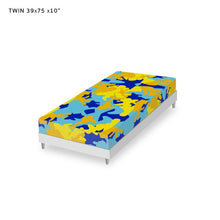 Load image into Gallery viewer, Yellow Blue Neon Camouflage Fitted Sheets USA by The Photo Access