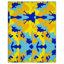 Load image into Gallery viewer, Yellow Blue Neon Camouflage Duvet Covers USA by The Photo Access