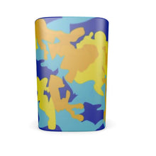 Load image into Gallery viewer, Yellow Blue Neon Camouflage Square Shot Glasses (Set of 2) by The Photo Access