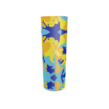 Lade das Bild in den Galerie-Viewer, Yellow Blue Neon Camouflage Hi-Ball Water Glass by The Photo Access