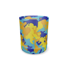 Load image into Gallery viewer, Yellow Blue Neon Camouflage Whisky Glass by The Photo Access