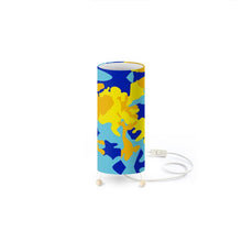 Load image into Gallery viewer, Yellow Blue Neon Camouflage Standing Lamp by The Photo Access