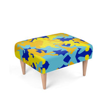 Load image into Gallery viewer, Yellow Blue Neon Camouflage Footstool by The Photo Access