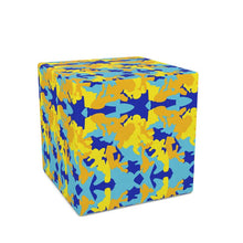 Load image into Gallery viewer, Yellow Blue Neon Camouflage Cube by The Photo Access