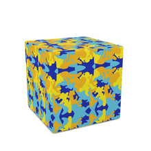 Load image into Gallery viewer, Yellow Blue Neon Camouflage Cube by The Photo Access
