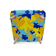 Load image into Gallery viewer, Yellow Blue Neon Camouflage Occasional Chair by The Photo Access