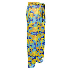 将图片加载到图库查看器,Yellow Blue Neon Camouflage Mens Silk Pajama Bottoms by The Photo Access