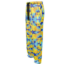 将图片加载到图库查看器,Yellow Blue Neon Camouflage Mens Silk Pajama Bottoms by The Photo Access