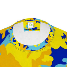 Load image into Gallery viewer, Yellow Blue Neon Camouflage Slim Fit Mens T-Shirt by The Photo Access