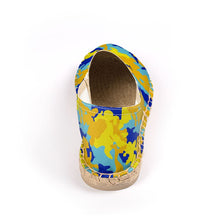 Load image into Gallery viewer, Yellow Blue Neon Camouflage Espadrilles by The Photo Access