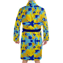 Load image into Gallery viewer, Yellow Blue Neon Camouflage Bathrobe by The Photo Access