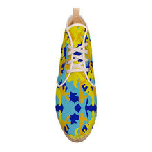 Load image into Gallery viewer, Yellow Blue Neon Camouflage Hi Top Espadrilles by The Photo Access