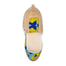 Load image into Gallery viewer, Yellow Blue Neon Camouflage Hi Top Espadrilles by The Photo Access