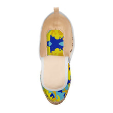 Load image into Gallery viewer, Yellow Blue Neon Camouflage Hi Top Espadrilles by The Photo Access