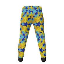 Load image into Gallery viewer, Yellow Blue Neon Camouflage Mens Jogging Bottoms by The Photo Access