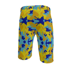 Load image into Gallery viewer, Yellow Blue Neon Camouflage Mens Sweat Shorts by The Photo Access