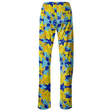 Load image into Gallery viewer, Yellow Blue Neon Camouflage Womens Trousers by The Photo Access