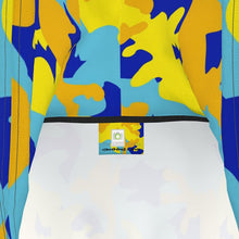 Load image into Gallery viewer, Yellow Blue Neon Camouflage Hoody Dress by The Photo Access