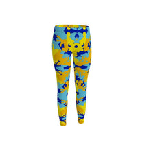 Load image into Gallery viewer, Yellow Blue Neon Camouflage Leggings by The Photo Access