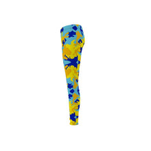 Load image into Gallery viewer, Yellow Blue Neon Camouflage Leggings by The Photo Access