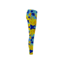Load image into Gallery viewer, Yellow Blue Neon Camouflage Leggings by The Photo Access