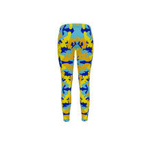 Load image into Gallery viewer, Yellow Blue Neon Camouflage Leggings by The Photo Access