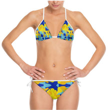 Load image into Gallery viewer, Yellow Blue Neon Camouflage Bikini by The Photo Access