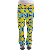 将图片加载到图库查看器,Yellow Blue Neon Camouflage Ladies Pyjama Bottoms by The Photo Access