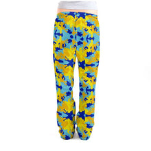 将图片加载到图库查看器,Yellow Blue Neon Camouflage Ladies Pyjama Bottoms by The Photo Access
