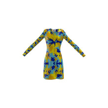 将图片加载到图库查看器,Yellow Blue Neon Camouflage Ladies Cardigan by The Photo Access