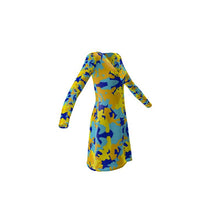 将图片加载到图库查看器,Yellow Blue Neon Camouflage Ladies Cardigan by The Photo Access