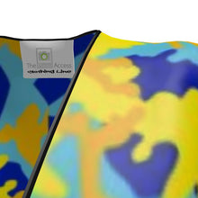 Load image into Gallery viewer, Yellow Blue Neon Camouflage Tea Dress by The Photo Access