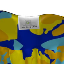 Cargar imagen en el visor de la galería, Yellow Blue Neon Camouflage Womens Blouse by The Photo Access