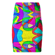 Load image into Gallery viewer, Museum Colour Art Pencil Skirt by The Photo Access