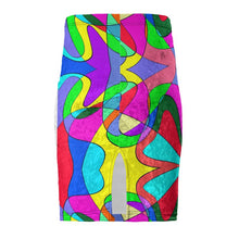Load image into Gallery viewer, Museum Colour Art Pencil Skirt by The Photo Access