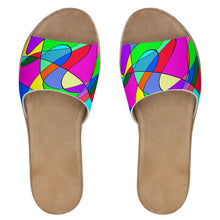 Load image into Gallery viewer, Museum Colour Art Womens Leather Sliders by The Photo Access