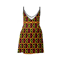 Load image into Gallery viewer, Abstract Red & Yellow Geometric Slip Dress by The Photo Access