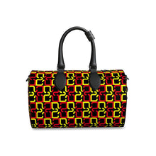 Load image into Gallery viewer, Abstract Red & Yellow Geometric Duffle Bag by The Photo Access