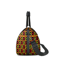 Load image into Gallery viewer, Abstract Red & Yellow Geometric Duffle Bag by The Photo Access