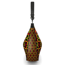 Load image into Gallery viewer, Abstract Red & Yellow Geometric Curve Hobo Bag by The Photo Access