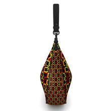 Load image into Gallery viewer, Abstract Red & Yellow Geometric Curve Hobo Bag by The Photo Access