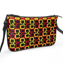 Load image into Gallery viewer, Abstract Red & Yellow Geometric Pochette Double Zip Bag by The Photo Access