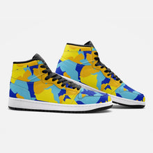 将图片加载到图库查看器,Yellow Blue Neon Camouflage Unisex Sneaker TR by The Photo Access