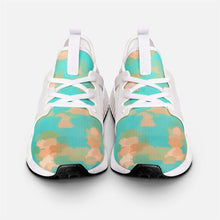Load image into Gallery viewer, Aqua & Gold Modern Artistic Digital Pattern Unisex Lightweight Sneaker by The Photo Access