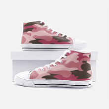 Load image into Gallery viewer, Pink Camouflage Unisex High Top Canvas Shoes by The Photo Access