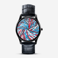 Cargar imagen en el visor de la galería, Colorful Thin Lines Art Classic Fashion Unisex Print Black Quartz Watch Dial by The Photo Access