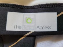 Load image into Gallery viewer, Abstract Black Polygon with Gold Line Padded Sports Bra by The Photo Access