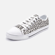 将图片加载到图库查看器,Hand Drawn Labyrinth Unisex Low Top Canvas Shoes by The Photo Access