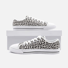 将图片加载到图库查看器,Hand Drawn Labyrinth Unisex Low Top Canvas Shoes by The Photo Access
